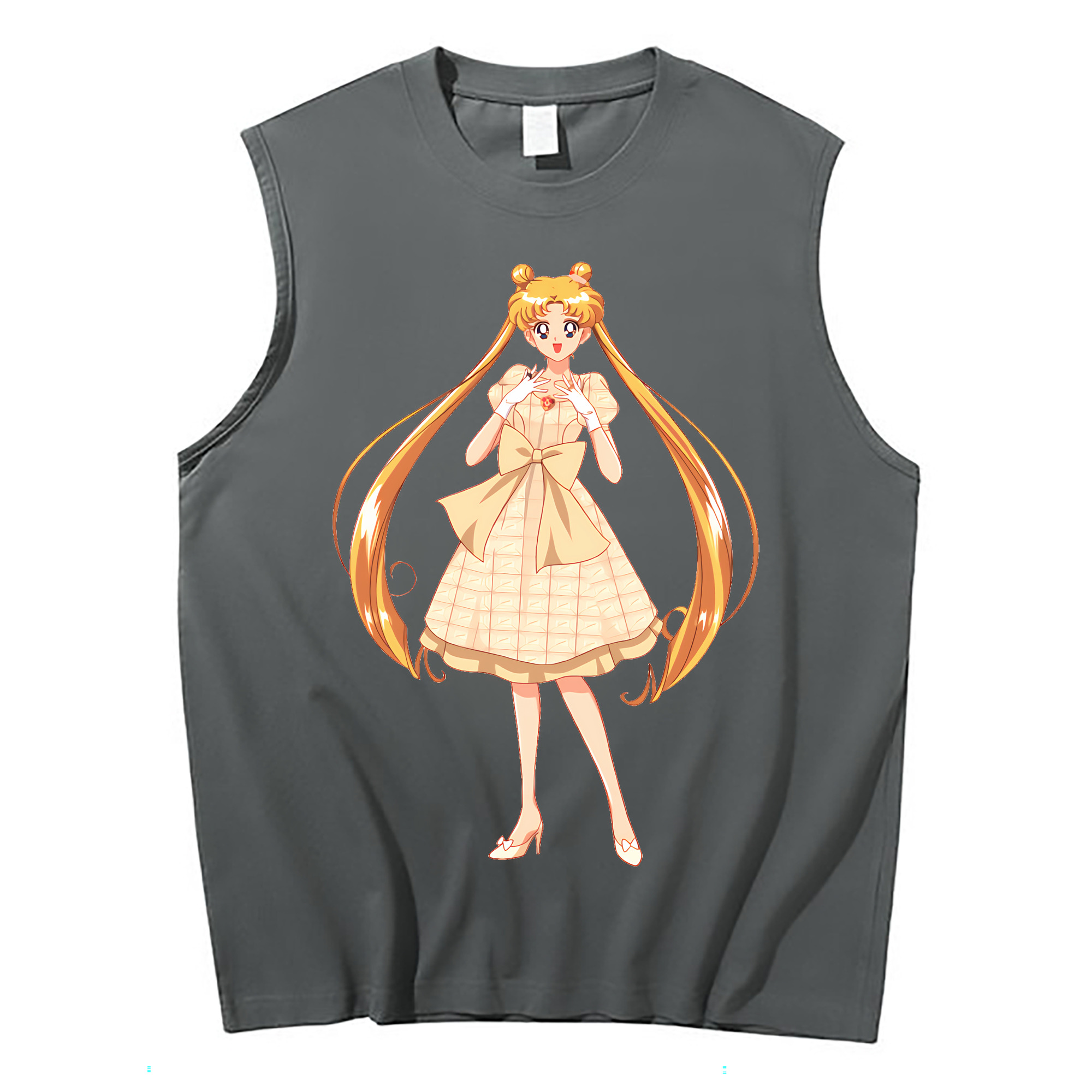 （画像用） 美少女戦士セーラームーン 愛野 美奈子 あいの みなこ Sailor Moon Aino Minako コットン100％タンクトップ（フロントプリント）